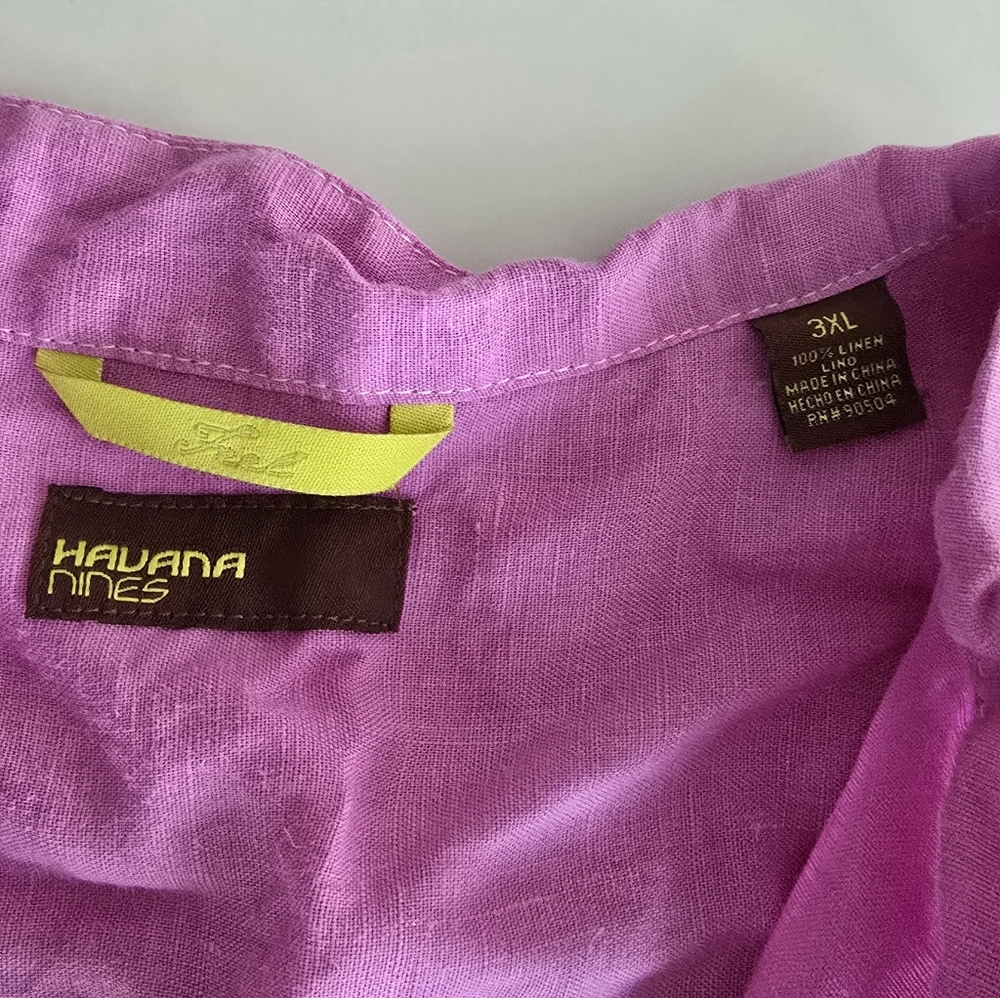Havana Nines Embroidered Long-Sleeved Shirt - Orchid And White - 3XL - Picture 2 of 5